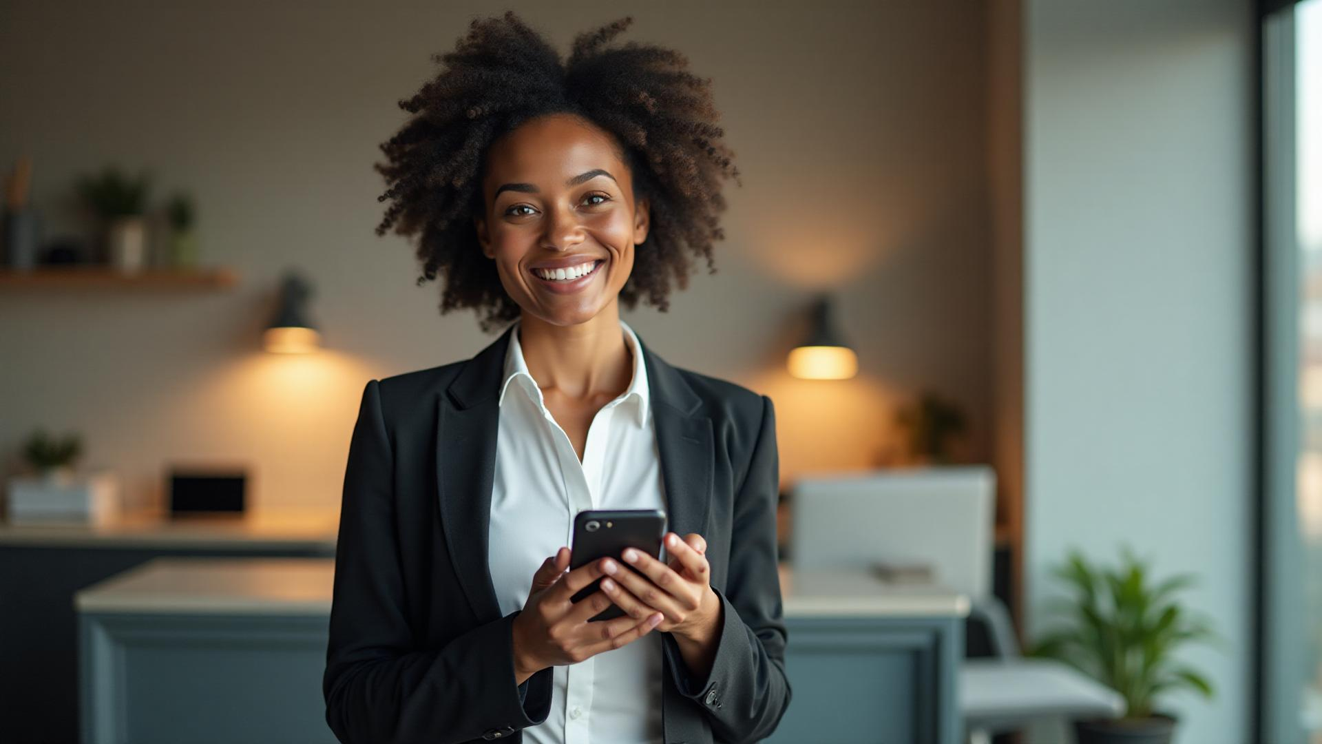 Professional woman using FlexLoans services